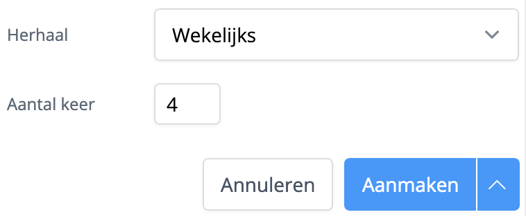Aanmaken van een herhaalafspraak in Flux