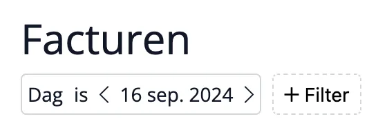 Filter makkelijk op afspraken om facturen naar patienten te genereren