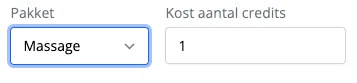 Credits toevoegen aan een pakket in Flux