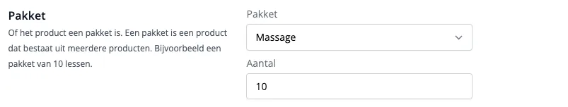 Een pakket aan een product koppelen in Flux