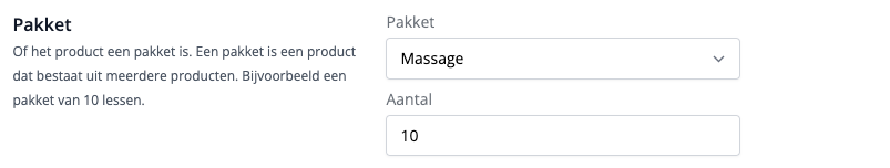 Een pakket aan een product koppelen in Flux