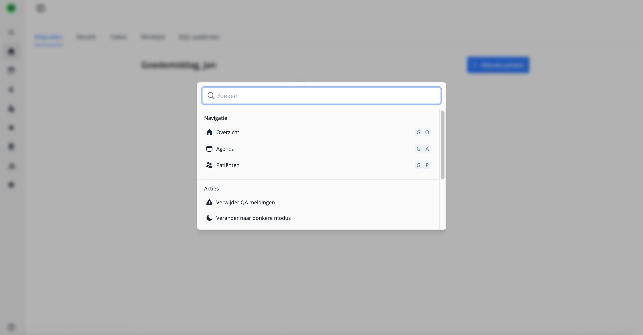Command menu in Flux