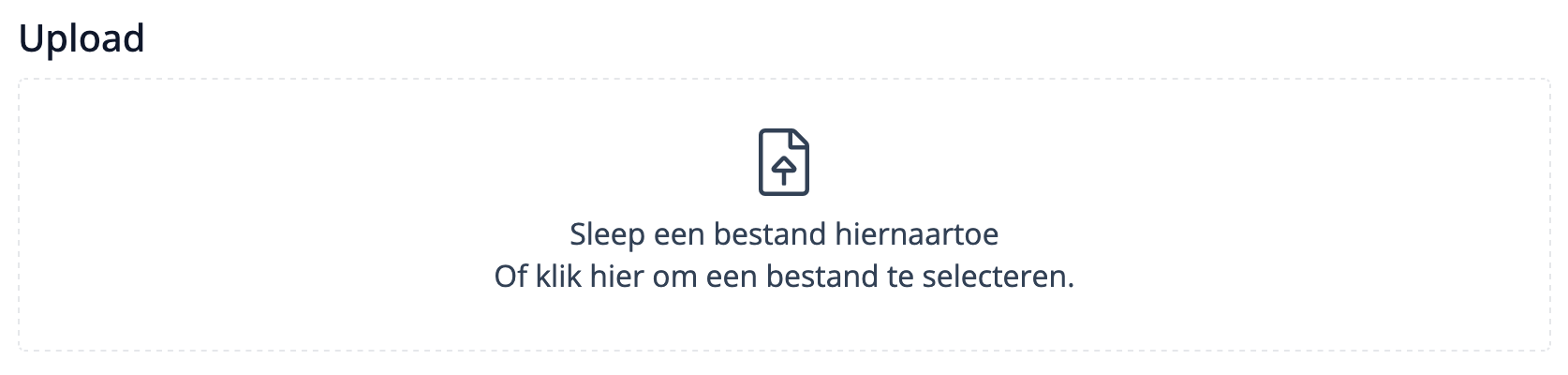 Uploadformulier om migratiebestanden up te loaden