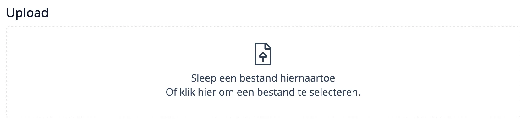 Uploadformulier om migratiebestanden up te loaden