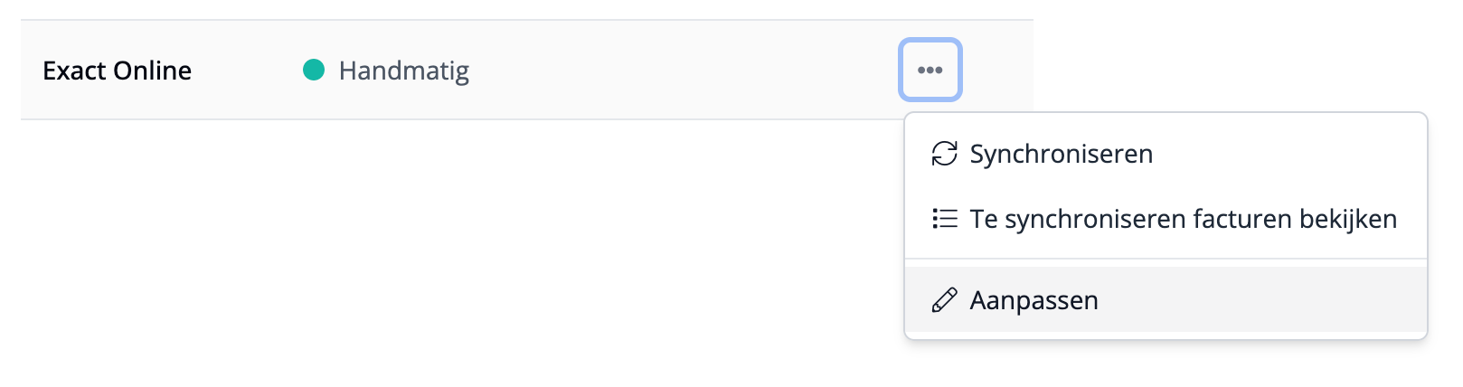Adjusting the Exact Online configuration